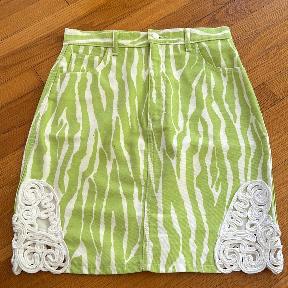 Zebra denim skirt VTG